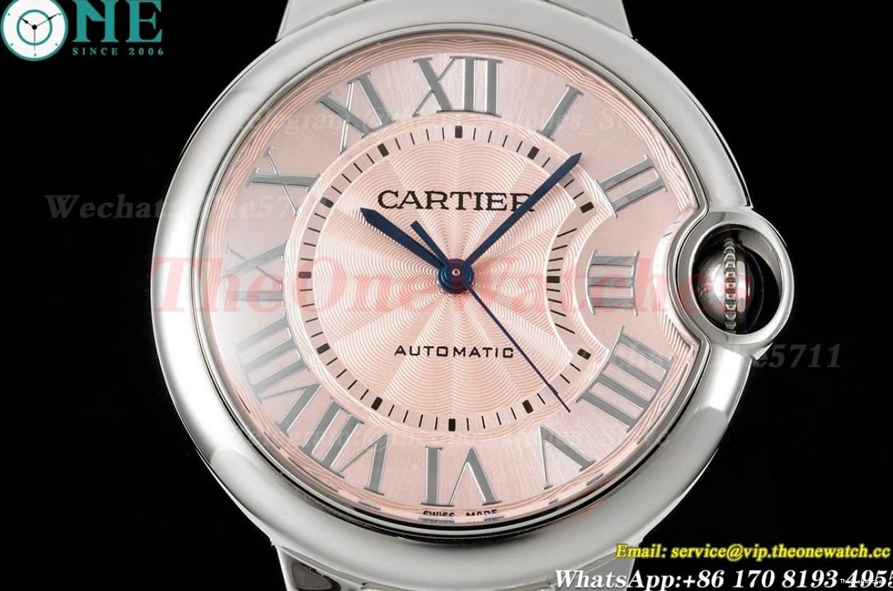 36mm 3KF De Cartier SS A076 Stk Bleu SS Ballon Pink 0217